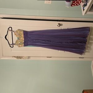 COLORS Purple Floor Length Gown